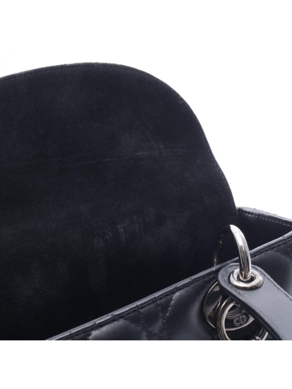 Dior Handbag Lady Dior Cannage 2-Way Black Leather - Picture 7 of 7